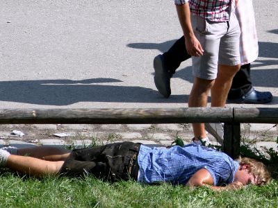 man fainted in grass
