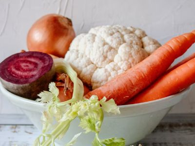 vegetables in white bowl