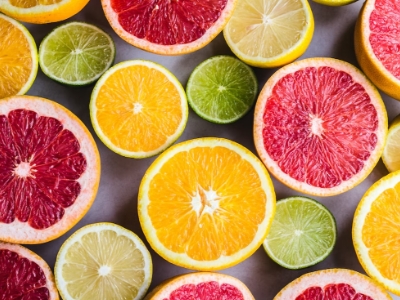 citrus fruits with rich in vitamins on the table